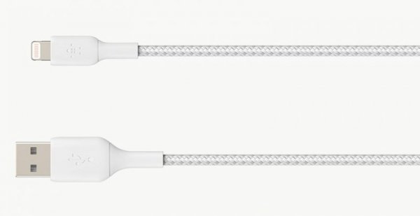 Kabel Belkin BoostCharge Braided Lightning to USB-A Cable 2m oplot White