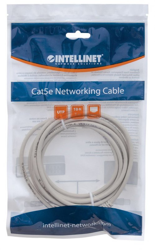 INTELLINET PATCHCORD CAT6 UTP 1M SZARY 100% MIEDŹ 340373