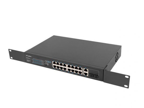 LANBERG SWITCH RACK 19&quot; 16X 100MB POE+/2X COMBO GIGABIT 150W NIEZARZĄDZALNY RSFE-16P-2C-150