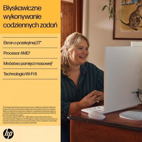 HP 27-cr0232nw AIO Ryzen 5 7520U 27.0&quot;FHD IPS AG 300nits 16GB DDR5 SSD512 Radeon 610M LAN Win11 2Y Shell White