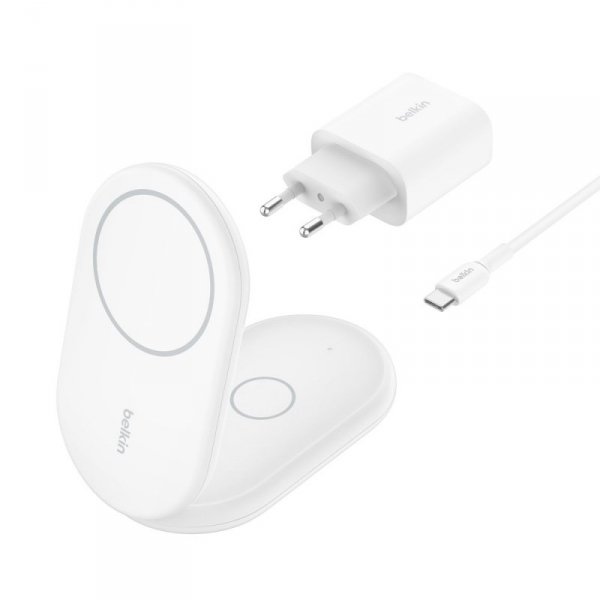 BELKIN ŁADOWARKA MAGSAFE SKŁADANA 2W1 QI2 ZASILACZ BIAŁA