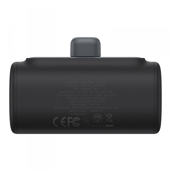 Powerbank Baseus Compact IP 5000mAh 20W USB-C/Lightning (czarny)