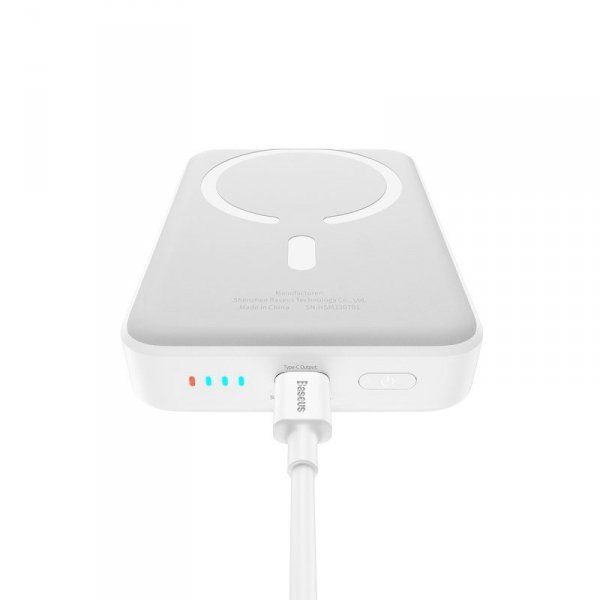 Powerbank Baseus Magnetic Mini Air Wireless 10000mAh 20W+kabel USB C-USB C (biały)