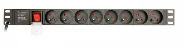 GEMBIRD LISTWA ZASILAJĄCA RACK 19&quot; PDU EG-PDU-014-F 1U, 16A, 8X FRANCUSKIE GNIAZDO, WTYK SCHUKO, KABEL 3M