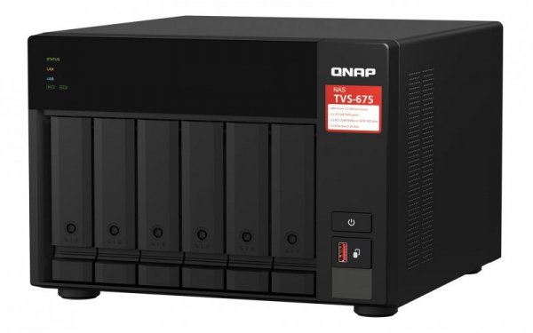 Qnap TVS-675-8G, Tower, 6 x 2.5&quot;/3.5&quot; SATA, Zhaoxin Kaixian KX-U6580 8C/8T, 8GB (1x 8GB) DDR4 SODIMM , 2 x 2.5GbE, Sin
