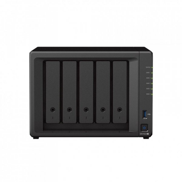 NAS Synology DS1522+; Tower; 5x (3.5&quot; SATA HDD); AMD Ryzen R1600; 8 GB DDR4 ECC SODIMM (max. 32GB), 4 x 1GbE RJ-45