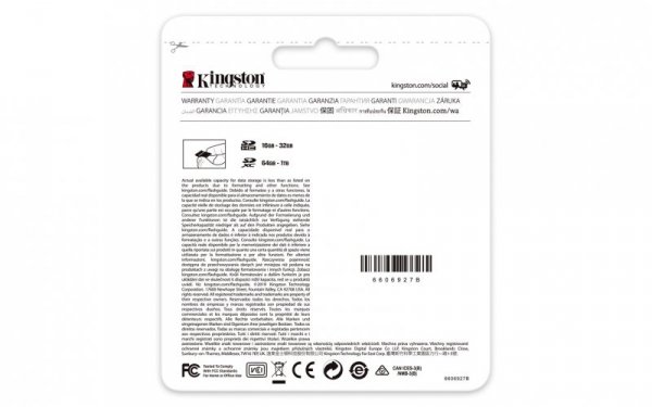 Karta pamięci Kingston Canvas Select Plus SDS2/64GB (64GB; Class U1, V10; Karta pamięci)