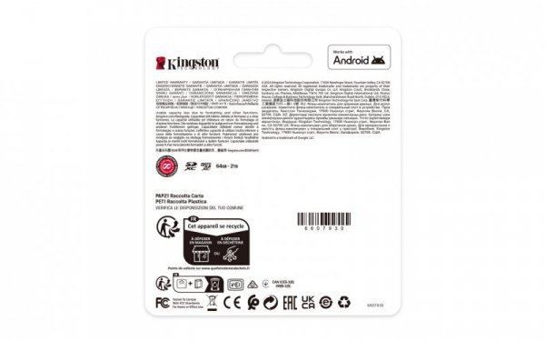 KINGSTON microSDXC 64GB Canvas Select Plus Gen3
