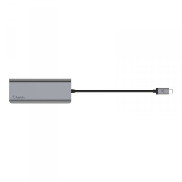 Hub Belkin Connect USB-C 6-in-1 Multiport Adapter 1x4k HDMI/2xUSB-A/1xUSB-C PD3.0/1xRJ45 Gigabit/1xCard reader Grey