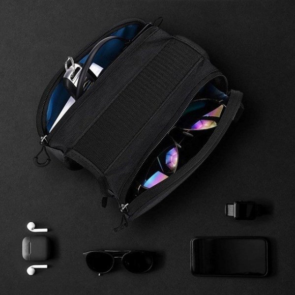 Wozinsky torba rowerowa na ramę + odczepiany pokrowiec na telefon do 6,5&quot; 1,5l czarna (WBB7BK)