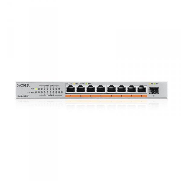 Switch Zyxel XMG-108HP 9p PoE (PoE++: 8) 100W Unmanaged Multigigabit