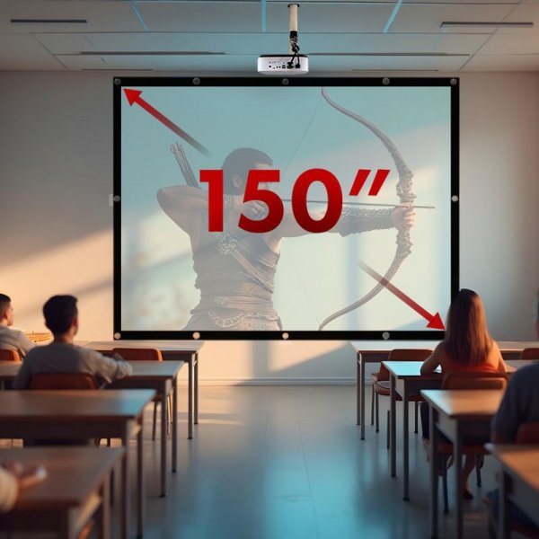 MACLEAN EKRAN PROJEKCYJNY, 150&quot;, 300X220CM, OBRAMOWANIE 25MM 4:3, HACZYKI DO NACIĄGU MC-168