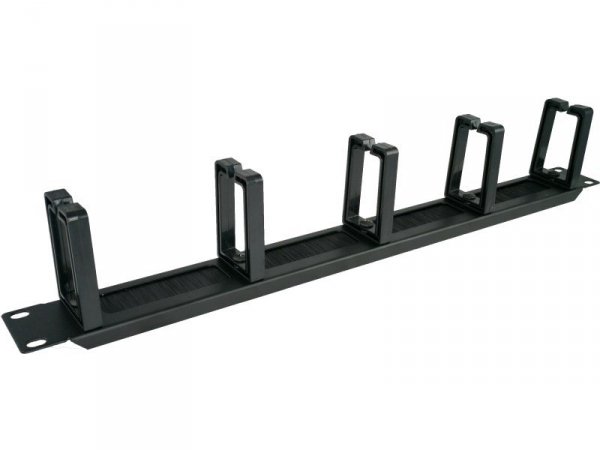 Alantec-Organizator kabli 1U 19&quot; z przepustem szczotkowym, 5 plastikowych uchwytów