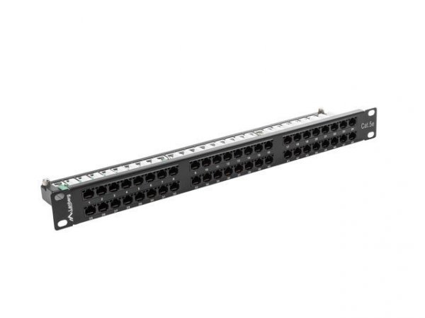 Patch panel Lanberg PPU5-1048-B (1U; 19&quot;; kat. 5e; 48xRJ-45)
