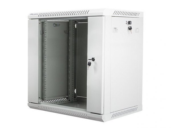 Szafa rack Lanberg WF01-6412-10S (12U; 635mm / 600mm / 450 mm; wisząca; Szklane; 19&#039;&#039;; kolor szary)