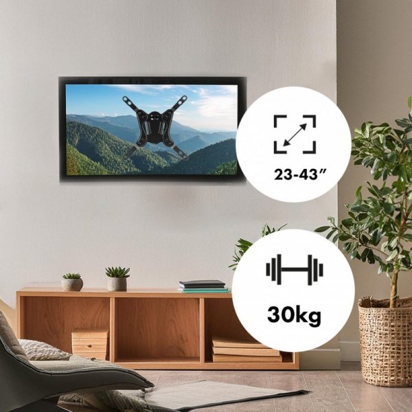 MACLEAN UCHWYT DO TELEWIZORA LUB MONITORA, MAX. VESA 200X200, 23-43&quot;, 30KG, CZARNY MC-418