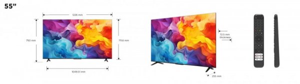 Telewizor TCL 55P655 55&quot; 4K Ultra HD Google TV Dolby Atmos DVB-T2 Tytan