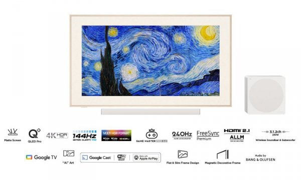 Telewizor 55&quot; TCL 55A300 PRO QLED 4K 144Hz Google TV