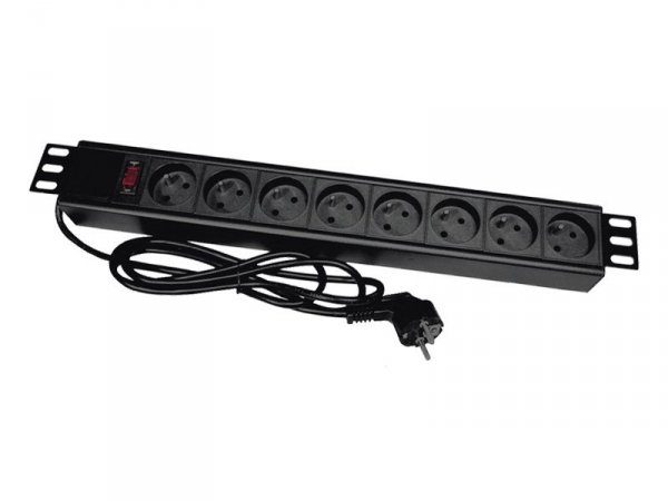 Listwa przeciwprzepięciowa A-LAN PZ081U3M (8 x UTE; 16 A (3680 W); 3m; kolor czarny)