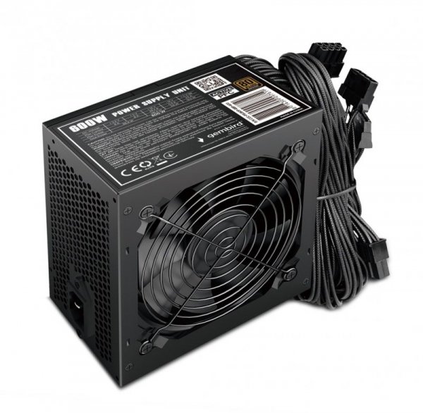 GEMBIRD ZASILACZ KOMPUTEROWY PSU80P-BBP-600 80+BRONZE ATX, 600W, AKTYWNE PFC, 12CM WENTYLATOR