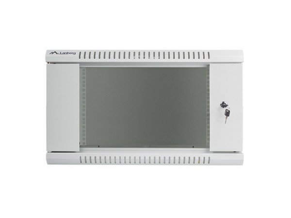 Lanberg Szafa instalacyjna wisząca 19&#039;&#039; 6U 600X600mm szara (drzwi        szklane)