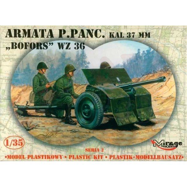 Mirage Model plastikowy Armata przeciw pancerna 37mm Bofors WZ.36