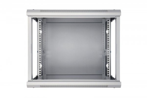 Extralink Szafka wisząca rack 9U 600x600 szara szklane drzwi