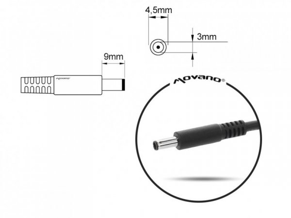 Mitsu ładowarka/zasilacz 19.5v 3.34a (4.5x3.0 pin) - Dell 65W