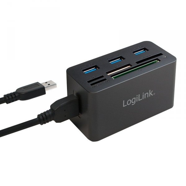 LogiLink Hub USB 3.0, 3 porty, z czytnikiem kart pamięci