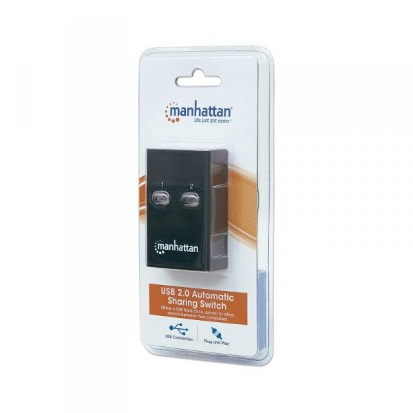 Manhattan Przełącznik automatyczny Hi-Speed USB 2.0 2 PC - 1 USB