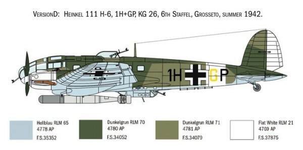 Italeri Model plastikowy Heinkel He 111H Battle of Britain 80th