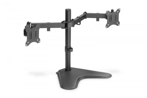 Digitus Stojak biurkowy podwójny z zaciskiem 2xLCD max. 32&quot; max. Obciążenie 2x 8kg uchylno-obrotowy czarny