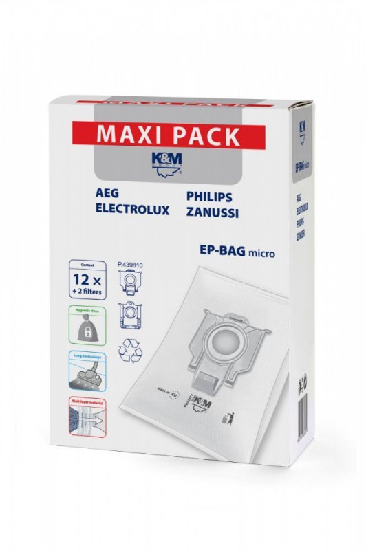 K&M Worki do odkurzacza 12 + 2  EP-BAG micro MAXI PACK
