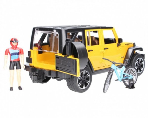 BRUDER Jeep Wrangler Rubicon z rowerem i figurką