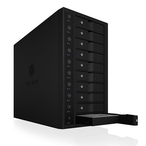 IcyBox Obudowa IB-3810-C31 10x HDD Single System dla 3,5&quot; HDD SATA I/II/III
