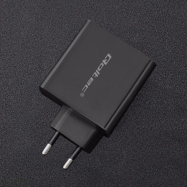 Qoltec Ładowarka sieciowa | 63W | 5-20V | 1.5-3A | USB typ C PD |       USB QC 3.0 | Czarna