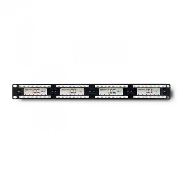 Qoltec Patch panel RACK | 24 porty | kat.6 UTP | Czarny