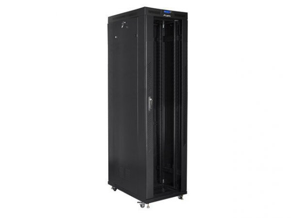 Lanberg Szafa instalacyjna rack stojąca 19 47U 800x1000 czarna, drzwi szklane LCD (Flat pack)