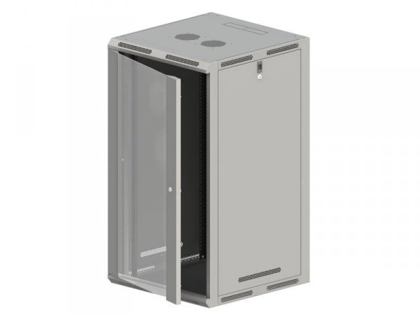 ALANTEC Szafa wisząco/stojąca 19&quot; 18U 600x600, drzwi szklane FLAT PACK