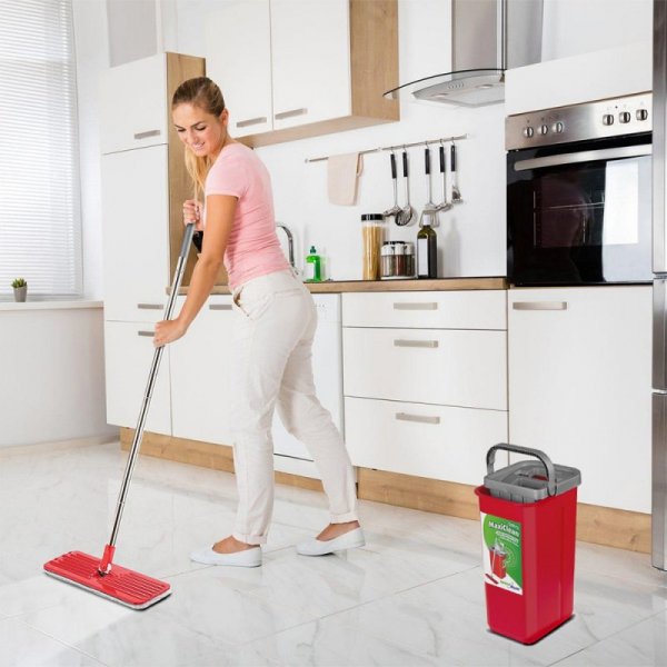 GreenBlue Mop płaski z wiadrem i wyciskaczem dwa wkłady HQ GreenBlue GB870
