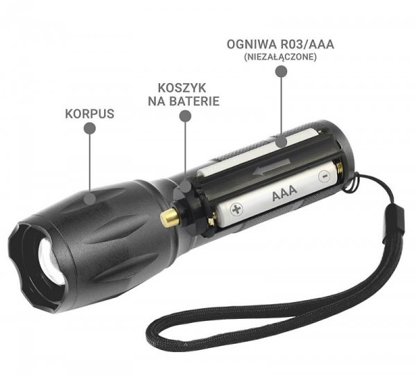 everActive Latarka ręczna diodowa LED 600 lumenów FL600 dioda CREE XM-L2