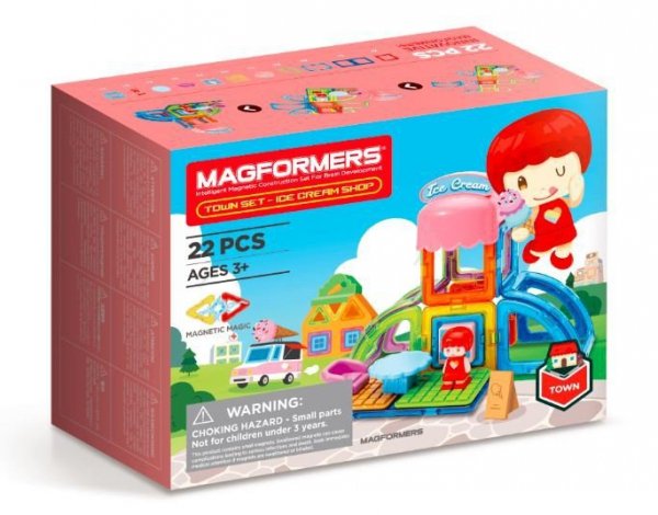 Magformers Zestaw klocków magnetycznych Miasto - Lodziarnia 22 elementy