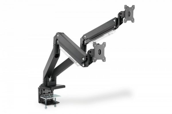 Digitus Ramię biurkowe podwójne z zaciskiem, 2xLCD, max. 35&quot;, max. obciążenie 2x15kg, ze sprężyną gazową