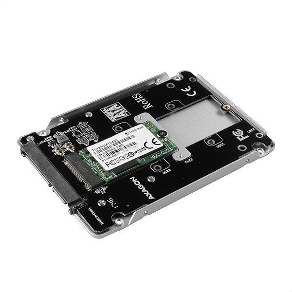 AXAGON RSS-M2SD Wewnętrzna obudowa 2.5&quot; z interfejsem SATA do dysków SSD M.2 SATA, srebrny