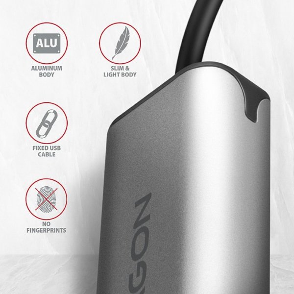 AXAGON ADE-25R Karta sieciowa 2.5 Gigabit Ethernet, Realtek 8156, USB-A 3.2 Gen 1, automatyczna instalacja, szara