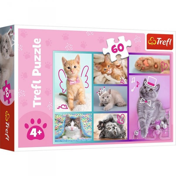 Trefl Puzzle 60 elementów Słodkie kociaki