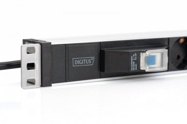 Digitus Listwa zasilająca PDU 19&quot; Rack, 6x gniazdo schuko, 2.0m, 1x wtyk unischuko, 16A, wyłącznik nadprądowy, Profil alumi