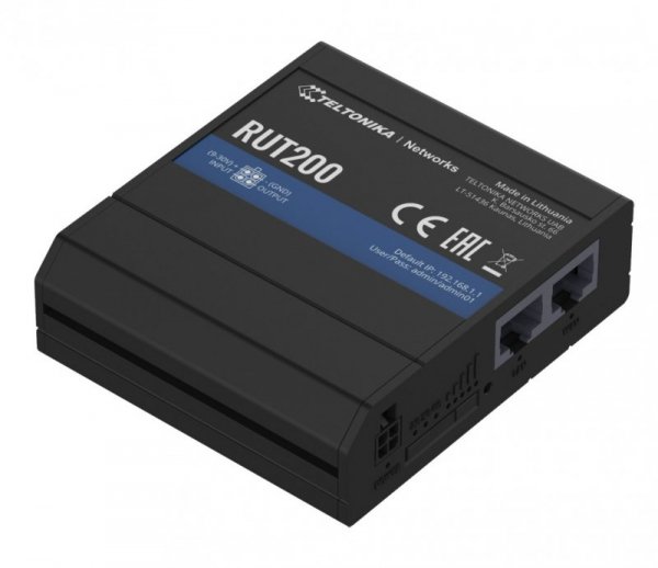 TELTONIKA Router 4G/LTE RUT200 (Cat 4), 3G, 2G, WIFI, Ethernet
