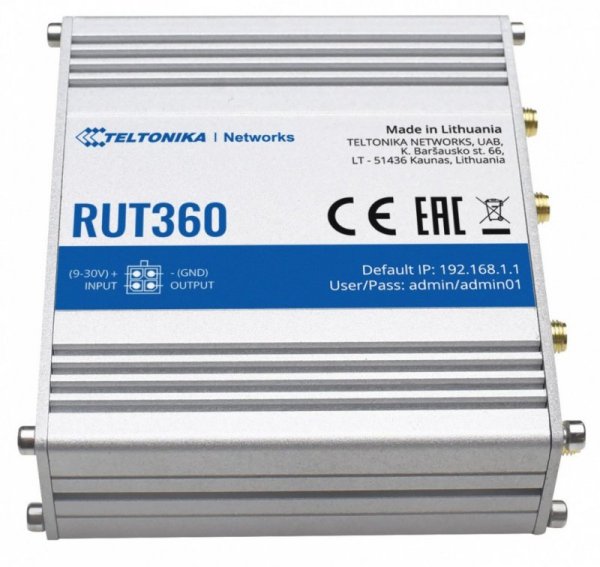 TELTONIKA Router RUT360 LTE Cat 6, 3G, WiFi, Ethernet