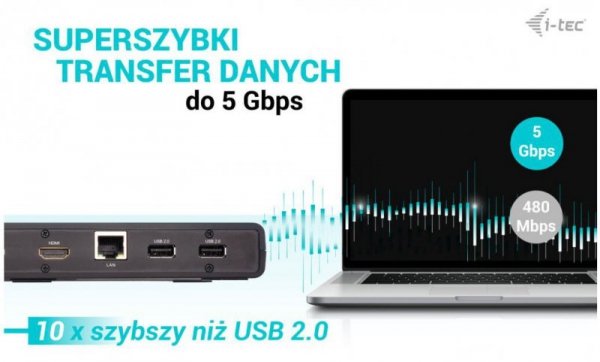 i-tec Stacja dokująca USB 3.0 / USB-C / Thunderbolt 2x HDMI + Power Delivery 100W